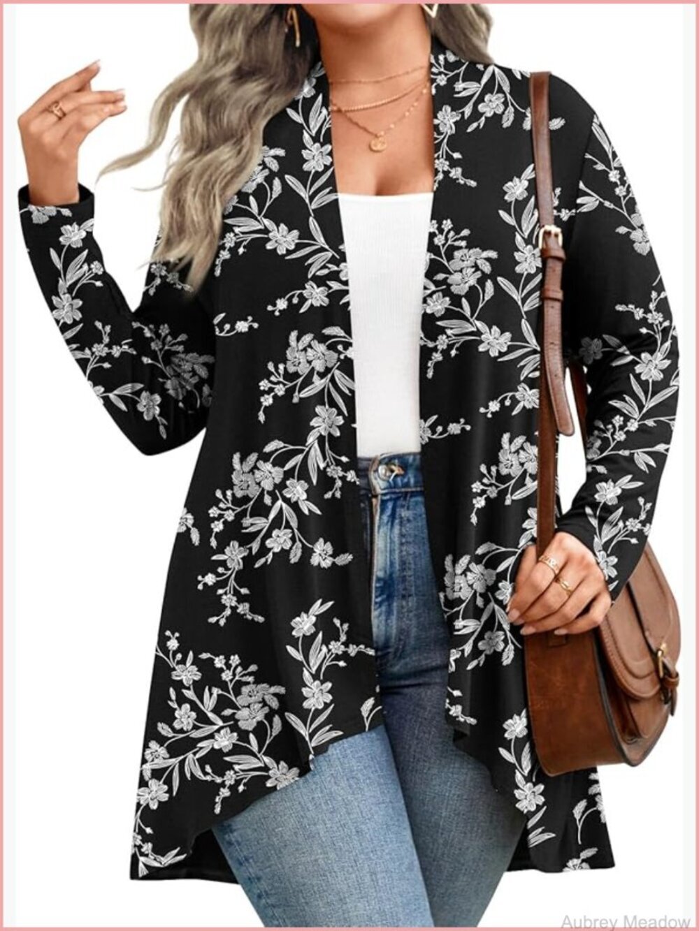 Plus Size Lightweight Long Sleeve Cardigan Jacket 1X-5X Soft Flowy